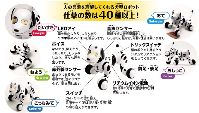 「日本おもちゃ大賞2014」を受賞した犬型ロボット